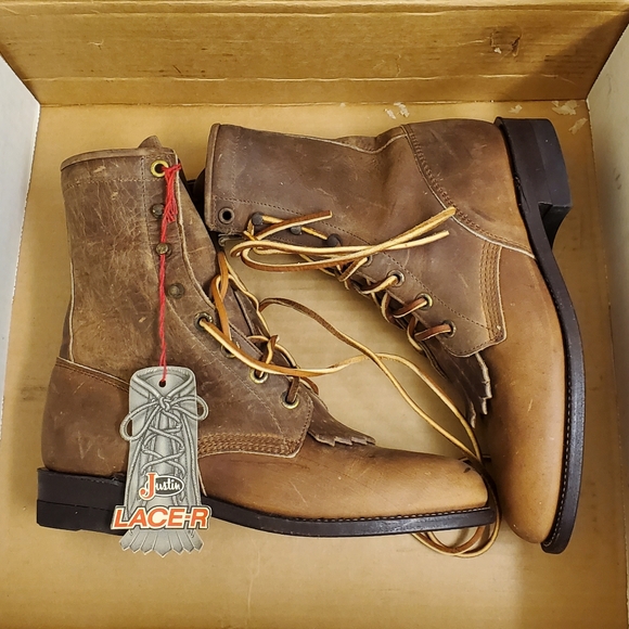 New with tags and box Vintage real Leather Justin women's boots size 4 B - Picture 2 of 12